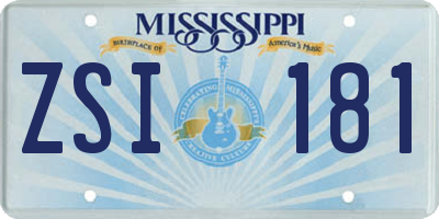 MS license plate ZSI181