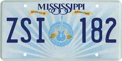 MS license plate ZSI182