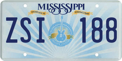 MS license plate ZSI188