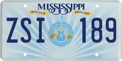 MS license plate ZSI189