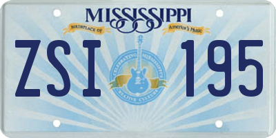 MS license plate ZSI195