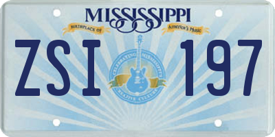 MS license plate ZSI197