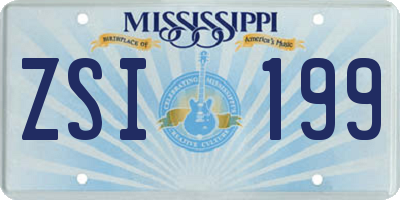 MS license plate ZSI199