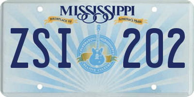 MS license plate ZSI202