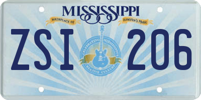 MS license plate ZSI206