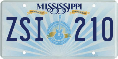 MS license plate ZSI210