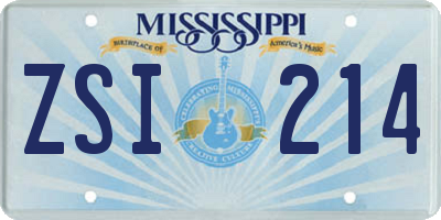 MS license plate ZSI214