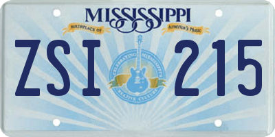 MS license plate ZSI215