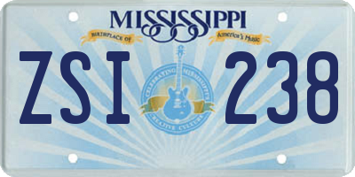 MS license plate ZSI238