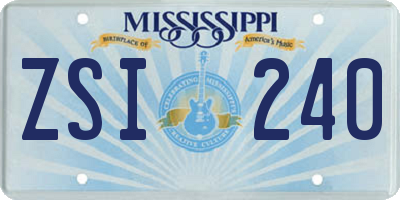 MS license plate ZSI240