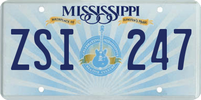 MS license plate ZSI247