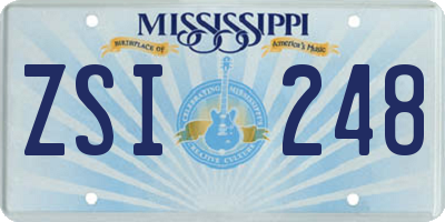 MS license plate ZSI248