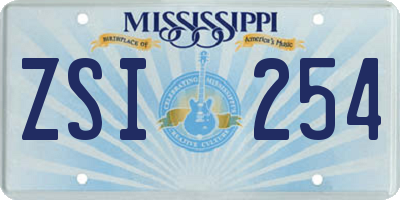 MS license plate ZSI254