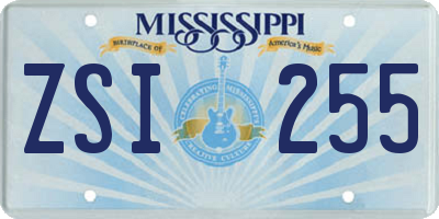 MS license plate ZSI255