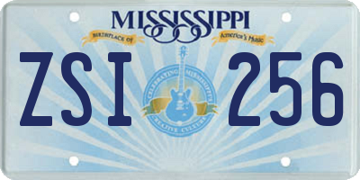 MS license plate ZSI256