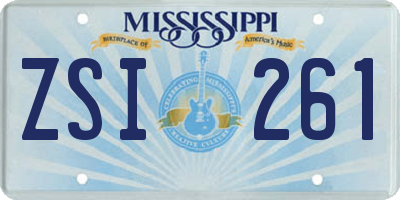 MS license plate ZSI261