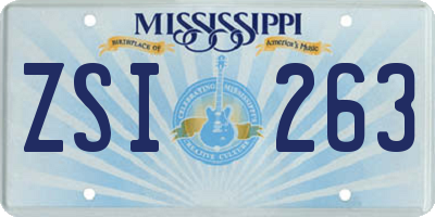 MS license plate ZSI263