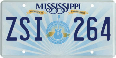 MS license plate ZSI264