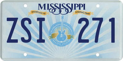 MS license plate ZSI271
