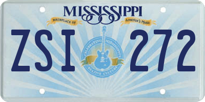 MS license plate ZSI272