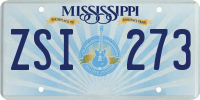 MS license plate ZSI273