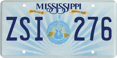 MS license plate ZSI276