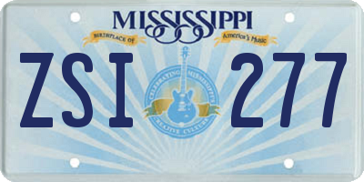 MS license plate ZSI277