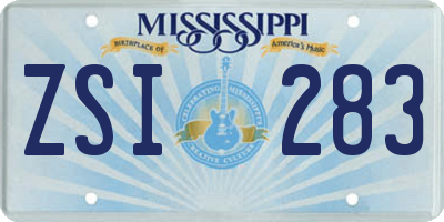 MS license plate ZSI283
