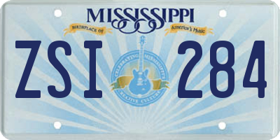 MS license plate ZSI284