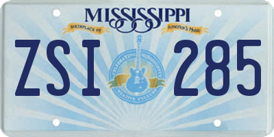 MS license plate ZSI285