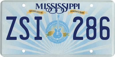 MS license plate ZSI286
