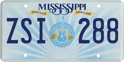 MS license plate ZSI288