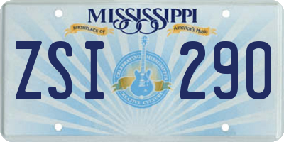 MS license plate ZSI290