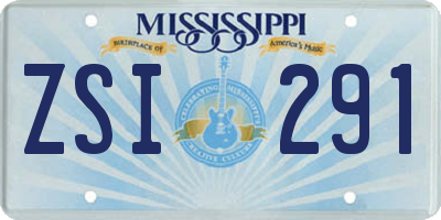 MS license plate ZSI291