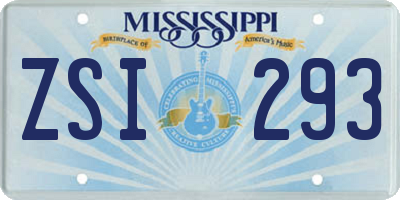 MS license plate ZSI293