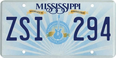 MS license plate ZSI294