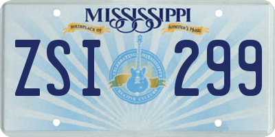 MS license plate ZSI299