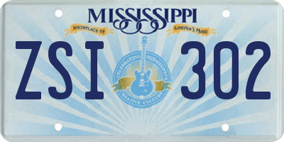 MS license plate ZSI302