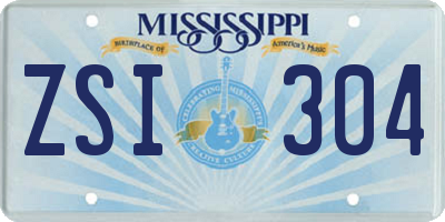 MS license plate ZSI304