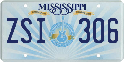MS license plate ZSI306