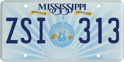 MS license plate ZSI313