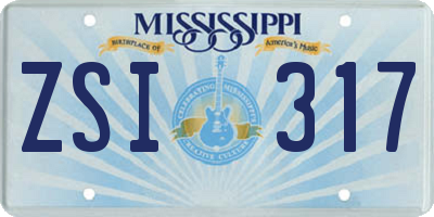 MS license plate ZSI317