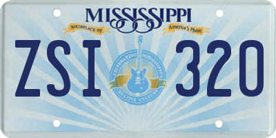 MS license plate ZSI320