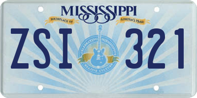 MS license plate ZSI321