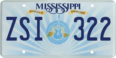 MS license plate ZSI322