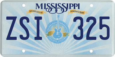 MS license plate ZSI325