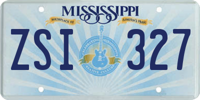MS license plate ZSI327
