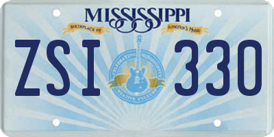 MS license plate ZSI330