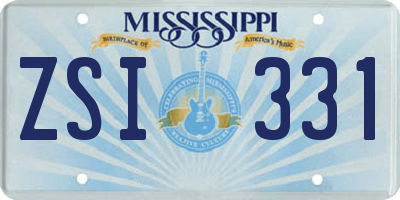 MS license plate ZSI331