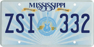 MS license plate ZSI332